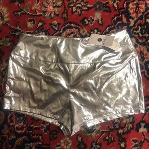 BRAND NEW METALLIC RAVE SHORTS